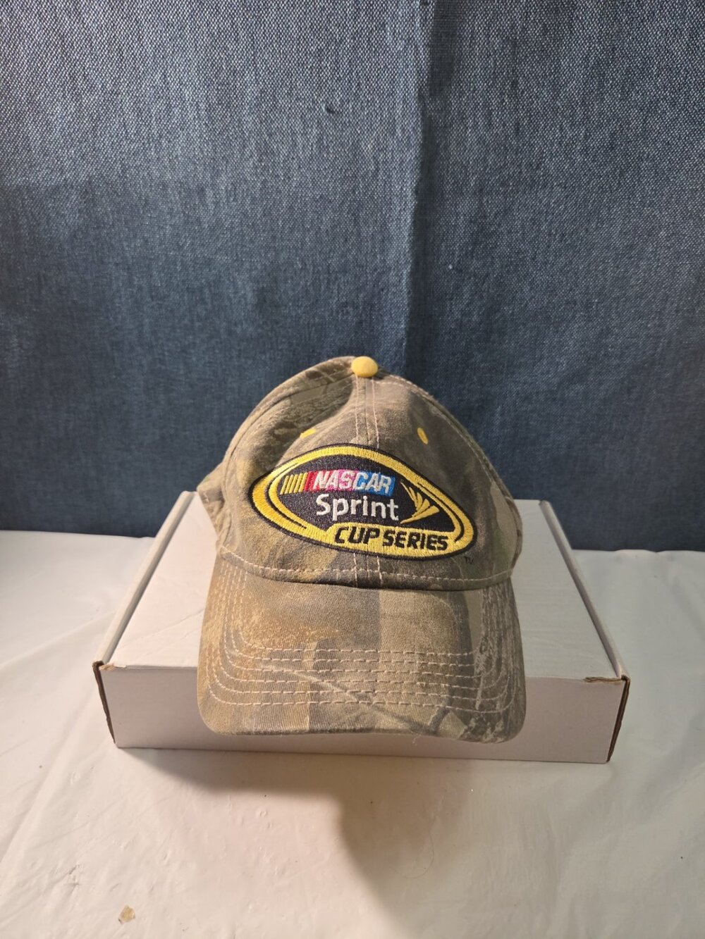 NASCAR Sprint Cup Series Camo Hat Yellow Underbill Adjustable Racing Cap Vintage - Picture 14 of 16